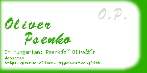 oliver psenko business card
